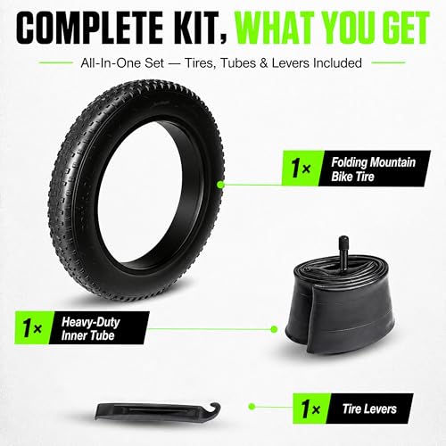 Kulifoo 20x4.0 Fat Tire Electric Bike Tire & Inner Tube - 1 Pack