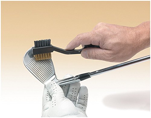 Dual-Sided Golf Club Brush and Groove Cleaner with Brass and Nylon Bristles
