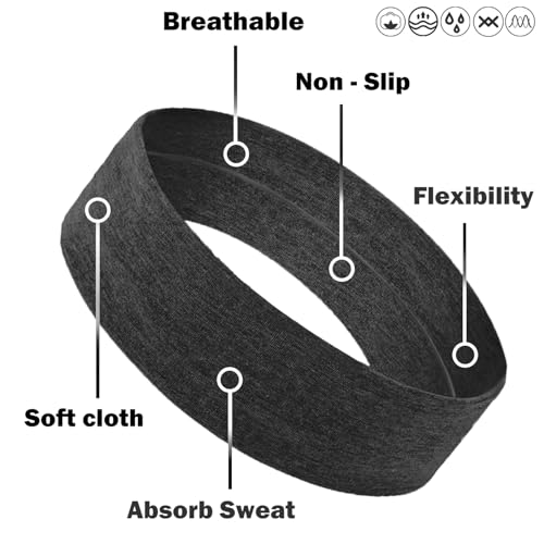 Non-Slip Workout Headbands for Women - 6 Pack, Neutral Colors