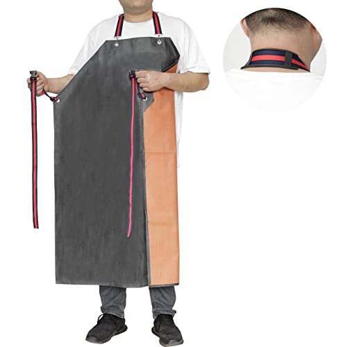 Thick Rubber Apron,Professional Waterproof Chemical Oil Resistant Aprons for Dishwashing,Dog Grooming,Butcher(1 pack)