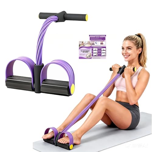 Wysperix Black-Purple 6-Tube Resistance Bands with Handles for Full-Body Workout