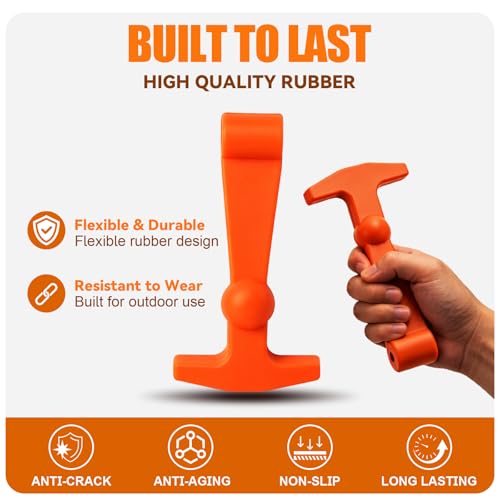 Poweka Orange Cooler Latches Replacement for Yeti & RTIC, 2 Pack, Durable Rubber