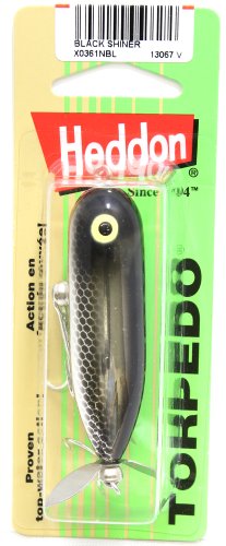 Topwater Fishing Lure - Heddon Torpedo Prop-Bait, Black Shiner, 3/8 oz
