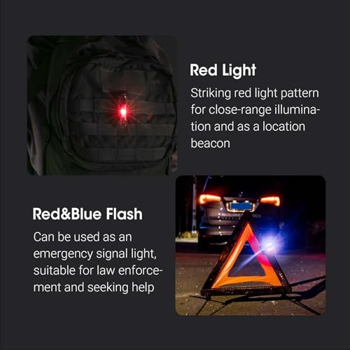 NEXTORCH K40 Keychain Flashlight, 700 Lumen Pocket EDC Rechargeable Flashlight with UV Black Light, Red/Blue Light, 3 Modes and Strobe for Everyday Use, Dog Walking, Emergency Defense, Beacon Location