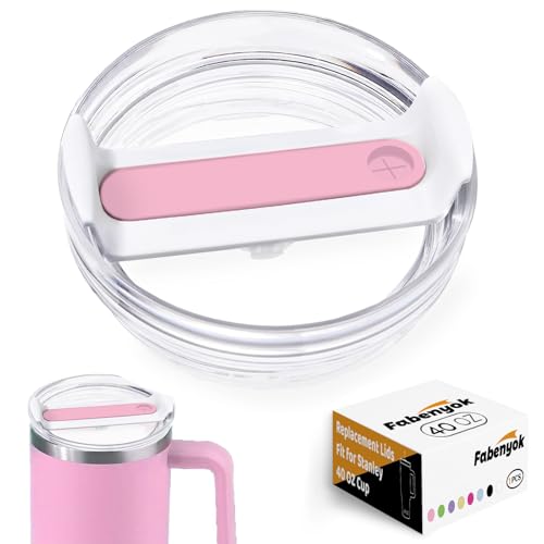 40 Oz Tumbler Replacement Lid - Spill-Proof Straw Cover - Clear Pink