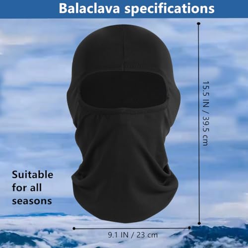 Balaclava Ski Mask - Multi-Use Full Face Neck Cover - White+Black