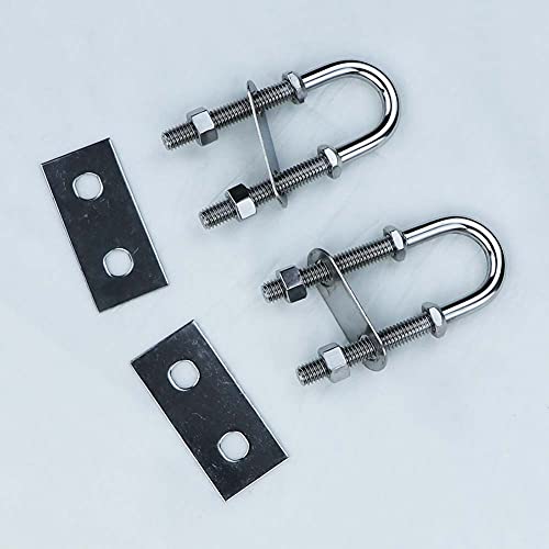 Stainless Steel Marine Bow Eye Tie Down U Bolt - 4 Inch, 2 Pack