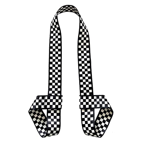 Adjustable Skate Carrier Strap - Black White Plaid