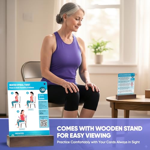Chair Yoga Card Set for Seniors - 100+ Exercises & 28-Day Challenge