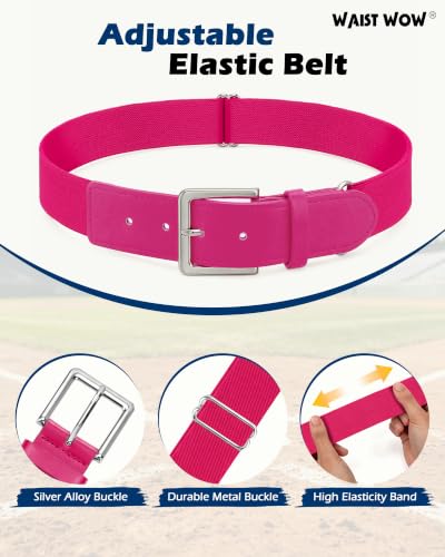 Youth Pink Baseball Belt & Softball Socks Combo - Elastic Waist Athletic Set