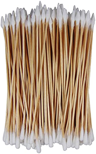 6-Inch Double Sided Cotton Swabs - 100 Pack, Tapered & Regular Tips