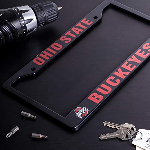 Ohio State Buckeyes License Plate Frame - Black, 12.25" x 6.25"