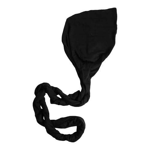 Premium Satin Lined Men's Turban - Anti-Breakage, Moisture Retention - Jersey Black