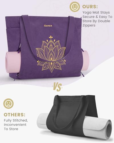 Yoga Mat Bag with Zipper Carrier - Purple, X-Large