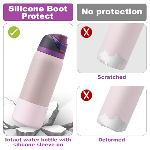 Silicone Water Bottle Boot - 2PCS Anti-Slip Protective Sleeves for Owala 24oz, 32oz, 40oz
