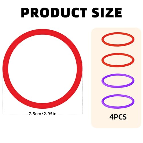 Patellar Tendon Support Straps - Silicone Knee Bands - 4 Pack (Red+Purple)
