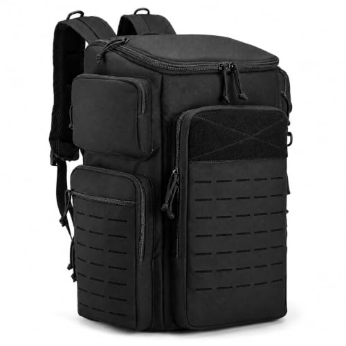 Black 50L Waterproof Tactical Military Backpack with MOLLE System