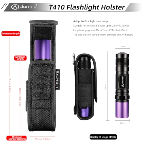 Adjustable Tactical Flashlight Holster T410 - Molle Holder