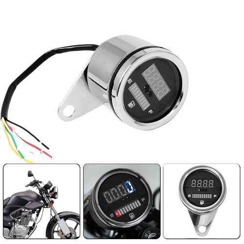 Universal 2-in-1 Motorcycle Odometer & Voltmeter - Digital Tachometer