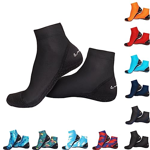 Water Socks Sand Proof Booties Quick Dry Swim Dive Socks - Black