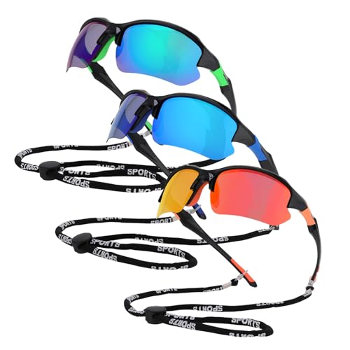 Polarized Sports Sunglasses - 3 Pack for Men & Women
