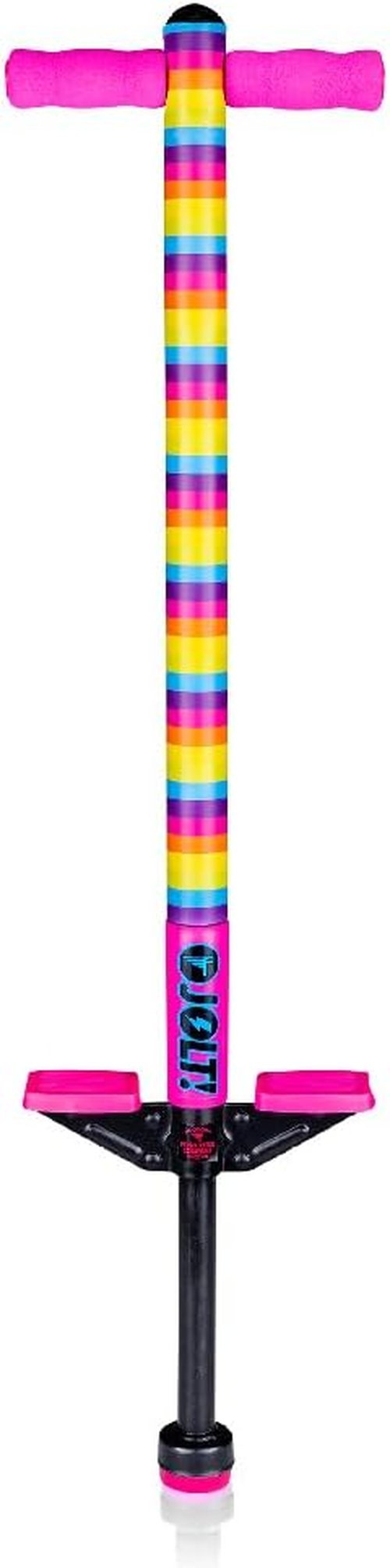 Flybar Foam Jolt Pogo Stick - Safe & Fun for Kids 6+ | Supports 40-80 Pounds | Rainbow Design