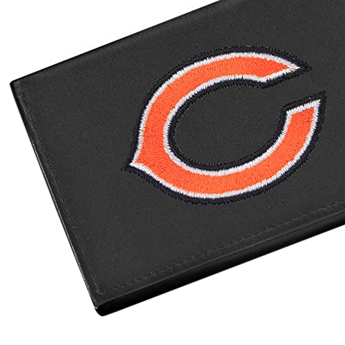 Chicago Bulls Embroidered Leather Tri-fold Wallet - Slim 3.25" x 4.25"