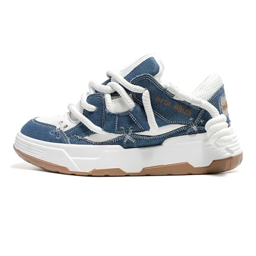 Unisex Chunky Platform Sneakers Men Women 2 Inch Height Boost Shoes Denim 7.5 Women / 6.5 Men - NEW SHITA