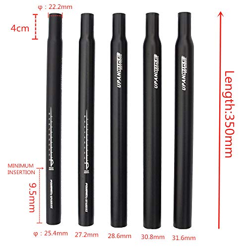 Bicycle Seat Post 25.4mm x 350mm - Durable Aluminum Alloy