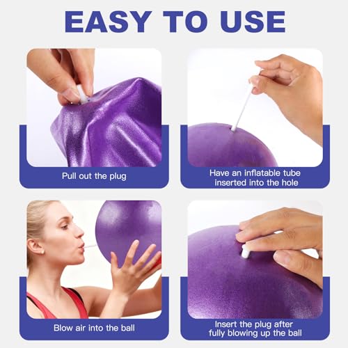 9-Inch Pilates Ball Set - 2 Colors with Pumps for Yoga & Therapy