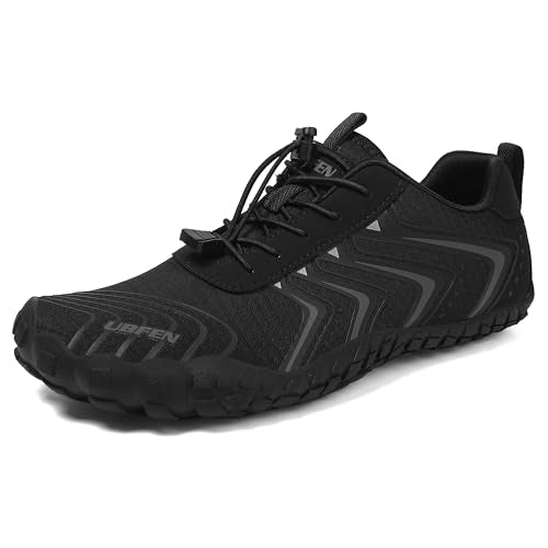UBFEN Water Shoes for Men & Women - Quick Dry Barefoot Hiking & Swimming, Black, 13 Women / 11 Men, Z4 Model