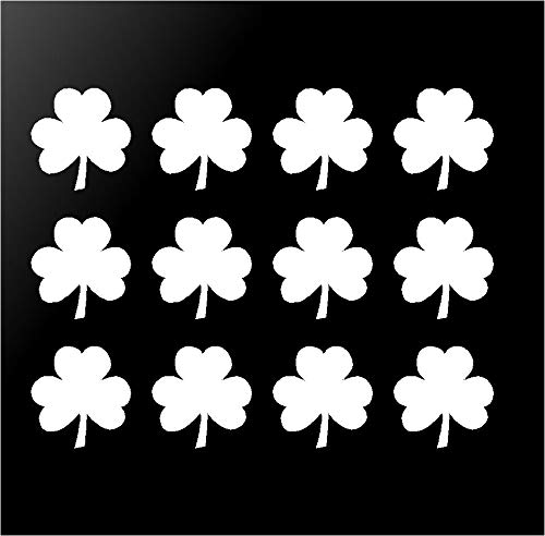 Irish Shamrock Vinyl Decals - Set of 12 Green 1" Stickers