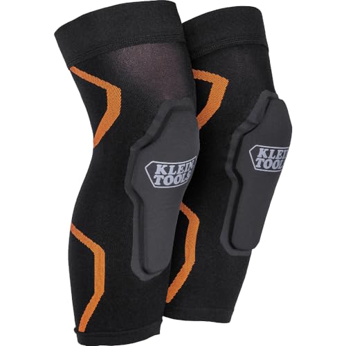 Klein Tools 60622 Knee Pad Compression Sleeve, Knee Support for Construction, Workers and Athletes, Black, S/M