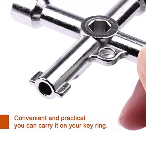 4-Way Electrical Cabinet Key - Multifunctional Zinc Alloy - 1pc