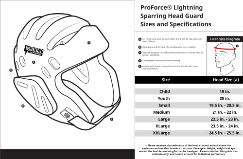 Proforce Lightning Headgear Black Medium - Protective Wrestling Headgear