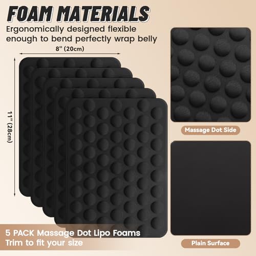 Black 5 Pack Lipo Foam Compression Boards with Massage Bubbles for Post-Op Recovery