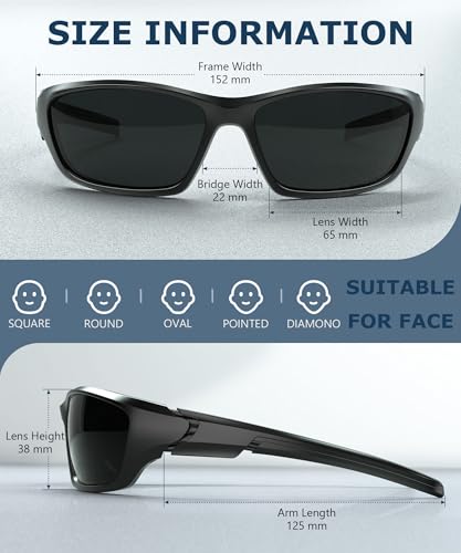 KALIYADI Polarized Sunglasses A02-black+ice Blue+red multicolor UV400 cycling fishing running