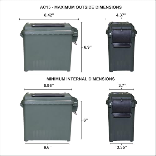 Mini Ammo Can for Bulk Ammo - Water-Resistant Seal - Dark Earth