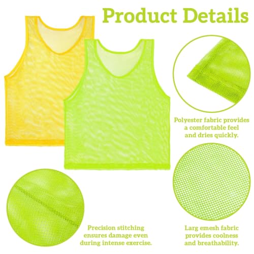 Lightweight Mesh Scrimmage Vests for Youth & Adult Teams - 6/12 Pack