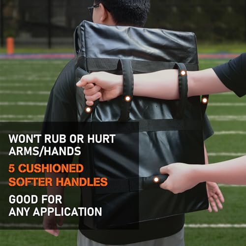 PRO-Grade 24"x16" Football Blocking Pad - Kick Shield with Handles