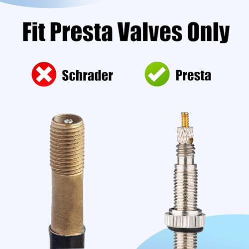 Plastic Presta Valve Caps for Bike Tires - Lightweight Dust Covers - Transparent