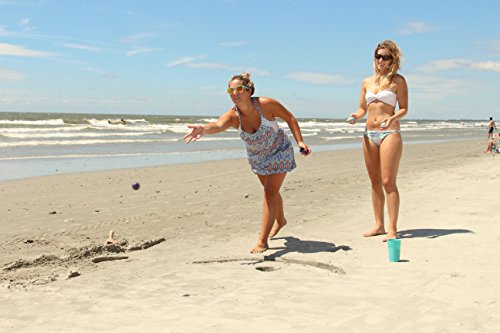 TidalBall Beach Game Set - Portable Sand Toss Game with 2 Koozies - 10in x 4in x 2.5in