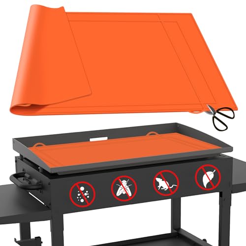 HONSREO 36-inch Orange Silicone Griddle Mat for Blackstone – Food Grade Grill Protector, Cuttable & Customizable