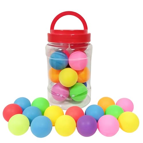 Colorful Ping Pong Balls in Bucket - 14 Pack - 12 PP & 2 ABS Balls