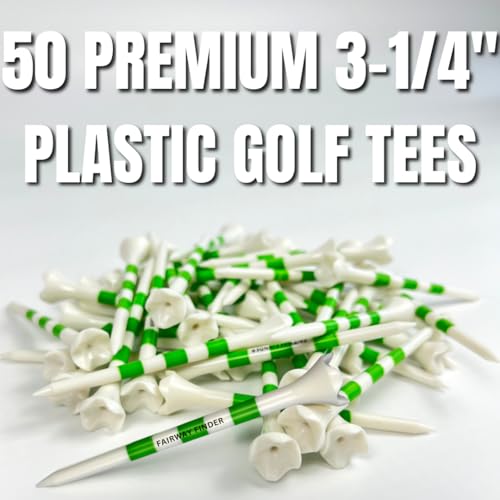 3 1/4 Inch Plastic Golf Tees - Unbreakable, Durable, 50 Pack