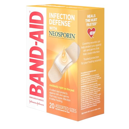 Adhesive Bandages with Antibiotic Protection, Assorted Sizes - 20 Ct