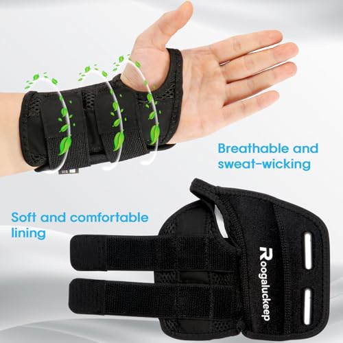 Breathable Carpal Tunnel Wrist Brace - Adjustable Support, Right L/XL