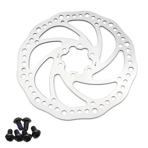 160mm Bike Disc Brake Rotor - Stainless Steel, 6 Bolts