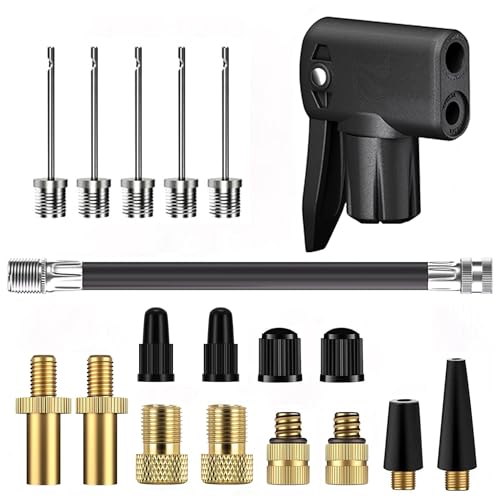 Bicycle Valve Adapter Set with Presta & Schrader Valves - 19 Pieces