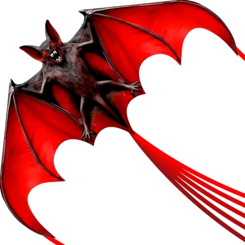 ESOKA PRON HY Bat Kite with String Reel - Easy Fly Shark Design for Kids & Adults, Outdoor Beach & Park Toy